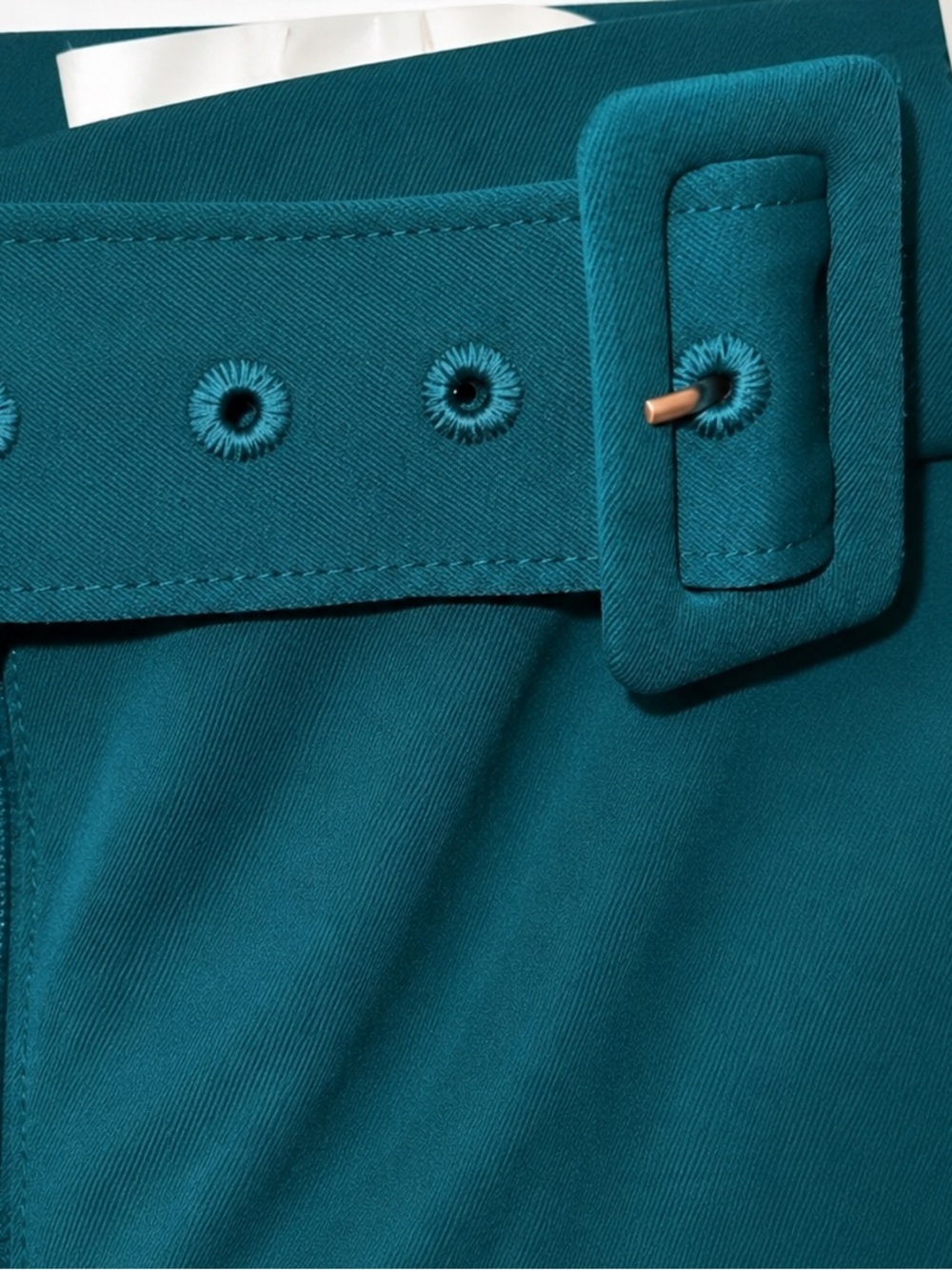 LOFT Devin Belted Slim Bi-Stretch Ankle Pants Teal Size 8 NWT - Picture 6 of 9